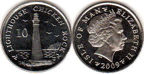 монета Остров Мэн 10 пенсов 2009