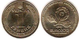монета Украина 1 гривна 2012