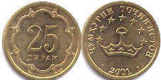 монета Таджикистан 25 дирамов 2001