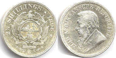монета Трансвааль 2,5 шиллинга 1896