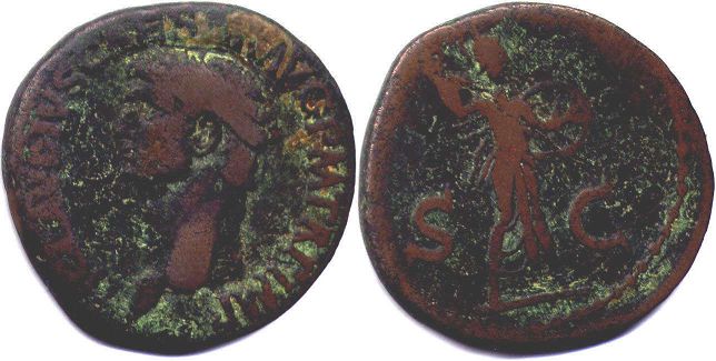 монета Рим Клавдий асс