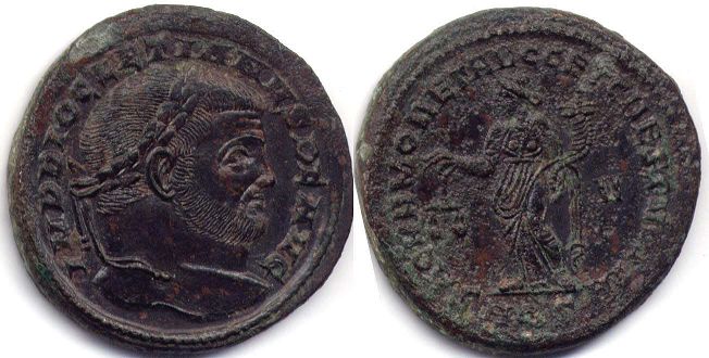 монета Рим Диоклетиан фоллис