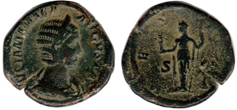 монета Рим Юлия Мамея Сестерций 