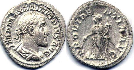 монета Рим Максимин Фракиец денарий