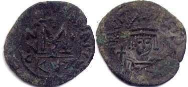 монета Византия Ираклий фоллис