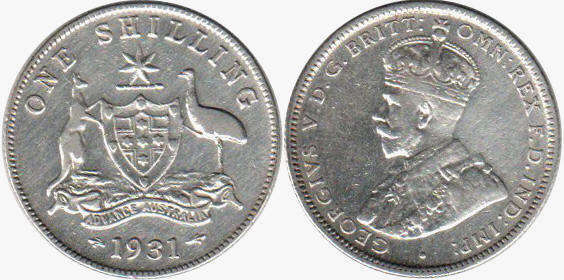 монета Австралия шиллинг 1931