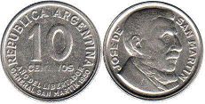 монета Аргентина 10 сентаво 1950