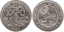 монета Боливия 10 сентаво 1935
