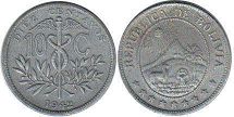 монета Боливия 10 сентаво 1942