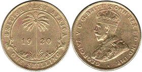 монета Британская Западная Африка 1 шиллинг 1920