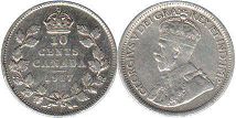 монета Канада 10 центов 1917
