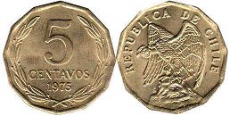 монета Чили 5 сентаво 1975