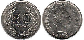 монета Колумбия 50 сентаво 1979