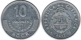 монета Коста-Рика 10 колонов 2012