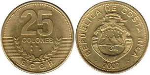 монета Коста-Рика 25 колонов 2007