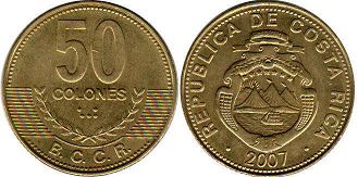 монета Коста-Рика 50 колонов 2007