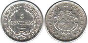 монета Коста Рика 5 сентимо 1914