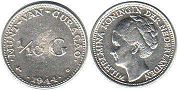 монета Кюрасао 1/10 гульдена 1944