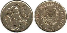 монета Кипр 2 цента 1985