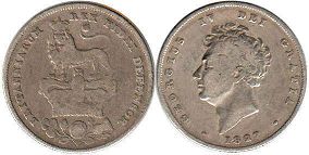 монета Великобритания 1 шиллинг 1827