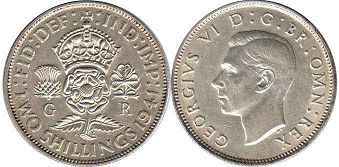 монета Великобритания 2 шиллинга 1941