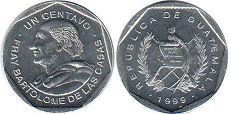 монета Гватемала 1 сентаво 1999