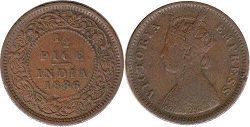 монета Британская Индия 1/2 пайса 1886