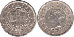 монета Ямайка 1 фартинг 1880