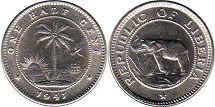 монета Либерия 1/2 цента 1941