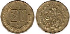 монета Мексика 20 сентаво 2002