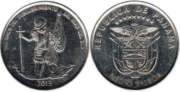 монета Панама 1/2 бальбоа 2013