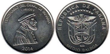 монета Панама 1/2 бальбоа 2014