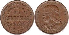 монета Панама 1 сентесимо 1953