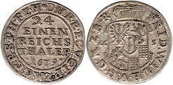 монета Бранденбург-Пруссия 1/24 талера 1679