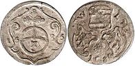 монета Саксен-Веймар драйер (3 пфеннига) 1686