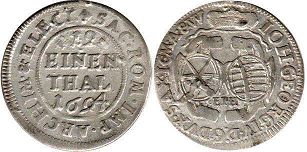 монета Саксония 1/12 талера 1694