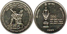 монета Шри-Ланка 5 рупий 1999