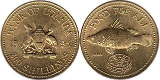 монета Уганда 200 шиллингов 1995