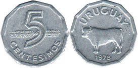 монета Уругвай 5 сентесимо 1978