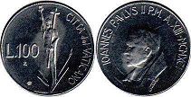 монета Ватикан 100 лир 1991