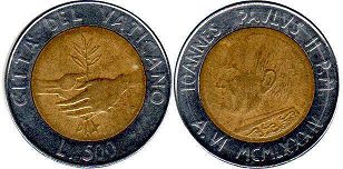 монета Ватикан 500 лир 1984