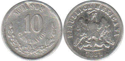Мексика монета 10 сентаво 1897