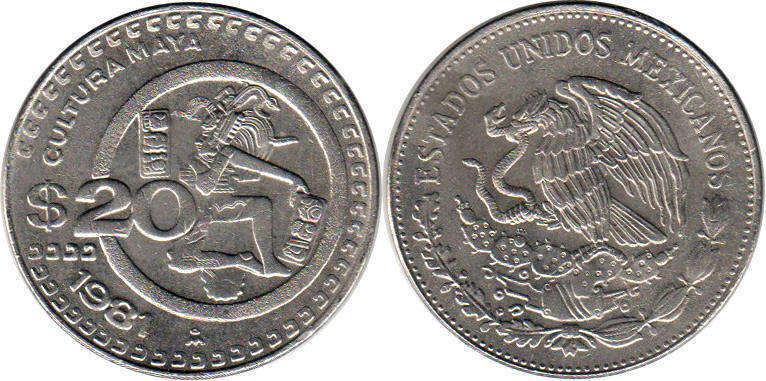 Мексика монета 20 песо 1981