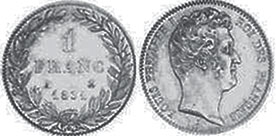 монета Франция 1 франк 1831