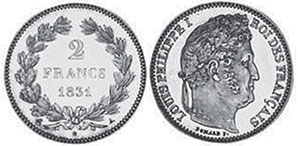 монета Франция 2 франка 1831