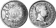 монета Франция 1/4 франка 1807