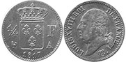 монета Франция 1/4 франка 1817
