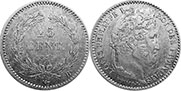 монета Франция 25 сантимов 1845