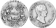 монета Франция 1/4 франка 1803