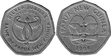монета Папуа Новая Гвинея 50 тойя 1998